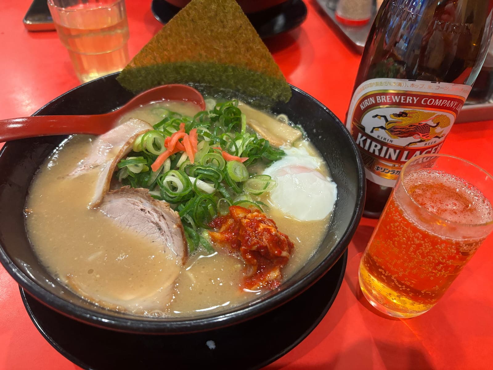 A classic bowl of Kyoto shoyu ramen in a local ramen shop